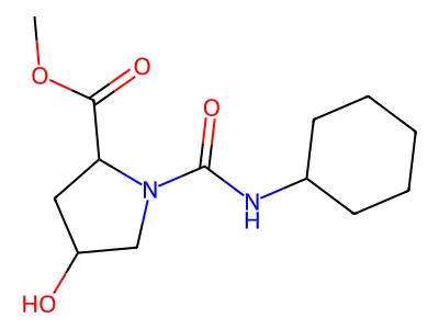 Methyl 1-[(cyclohexylamino)carbonyl]-4-hydroxy-2-pyrrolidinecarboxylate structure