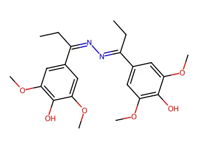 1-Propanone, 1-(4-hydroxy-3,5-dimethoxyphenyl)-, [1-(4-hydroxy-3,5-dimethoxyphenyl)propylidene]hydrazone structure