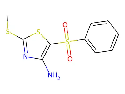 4-Amino-2-methylthio-5-(phenylsulfonyl)thiazole structure
