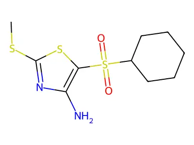 5-(Cyclohexylsulfonyl)-2-(methylthio)thiazol-4-amine structure