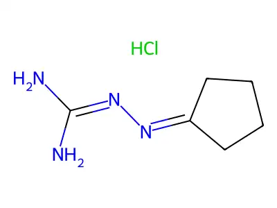 Hydrazinecarboximidamide, 2-cyclopentylidene-, hydrochloride (1:1) structure