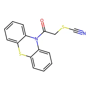 2-oxo-2-(10H-phenothiazin-10-yl)ethyl thiocyanate structure