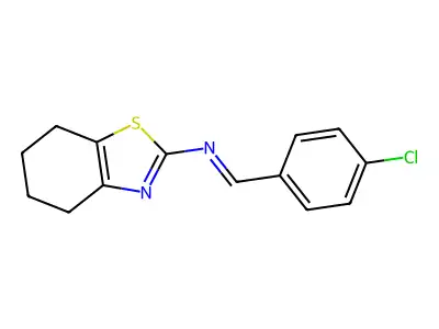 1-(4-chlorophenyl)-N-(4,5,6,7-tetrahydro-1,3-benzothiazol-2-yl)methanimine structure