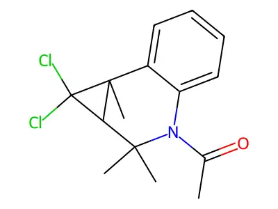 1-(1,1-dichloro-2,2,7b-trimethyl-1aH-cyclopropa[c]quinolin-3-yl)ethanone structure