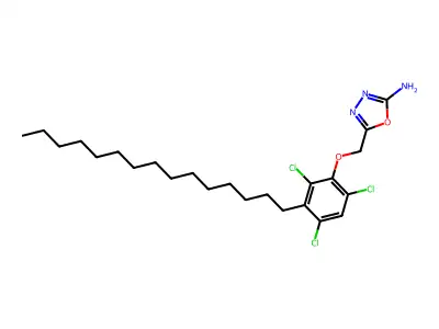 1,3,4-Oxadiazol-2-amine, 5-((2,4,6-trichloro-3-pentadecylphenoxy)methyl)- structure