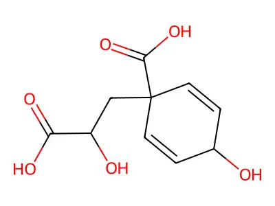 (1-Carboxy-4-hydroxy-2,5-cyclohexadiene-1-yl)lactic acid structure