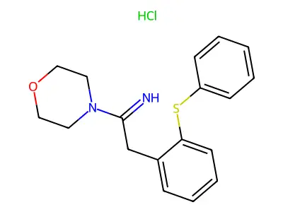 Morpholine, 4-(1-imino-2-(2-(phenylthio)phenyl)ethyl)-, monohydrochloride structure