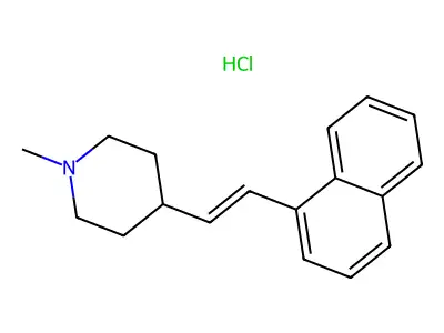 1-Methyl-4-(2-naphthalen-1-ylethenyl)piperidine;hydrochloride structure