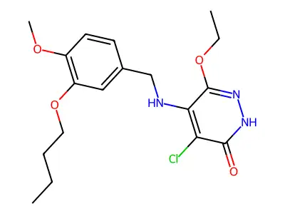 3(2H)-Pyridazinone, 5-(((3-butoxy-4-methoxyphenyl)methyl)amino)-4-chloro-6-ethoxy- structure