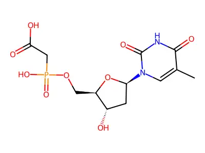 [5']thymidylyl-acetic acid structure
