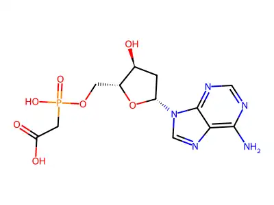 ((5-(6-Amino-purin-9-yl)-3-hydroxy-tetrahydro-furan-2-ylmethoxy)-hydroxy-phosphoryl)-acetic acid structure