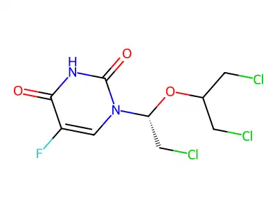 2',3',5'-Trichloro-2',3'-5'-trideoxy-5-fluoro-2',3'-secouridine structure
