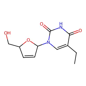 Uridine, 2',3'-didehydro-2',3'-dideoxy-5-ethyl- structure