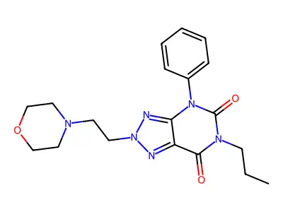 2H-1,2,3-Triazolo(4,5-d)pyrimidine-5,7(4H,6H)-dione, 2-(2-(4-morpholinyl)ethyl)-4-phenyl-6-propyl- structure