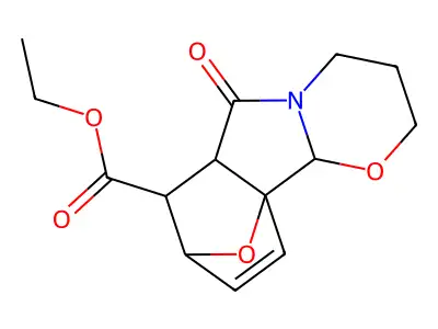 ethyl 6-oxo-3,4,6,6a,7,8-hexahydro-2H-8,10a-epoxy[1,3]oxazino[2,3-a]isoindole-7(10bH)-carboxylate structure