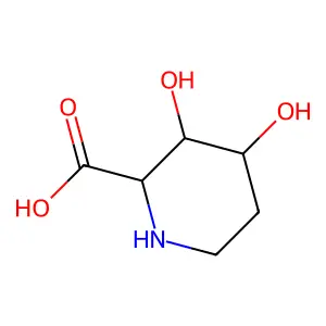 2-Piperidinecarboxylic acid, 3,4-dihydroxy-, (2S-(2alpha,3beta,4alpha) structure