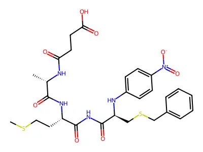 N-Succinyl-alanyl-methionyl-S-benzylcysteine-4-nitroanilide structure