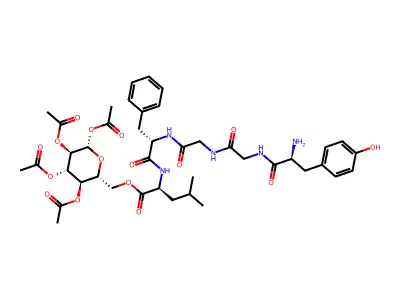 6-(Tyrosylglycylglycylphenylalanylleucyl)-beta-D-glucopyranosetetraacetate structure