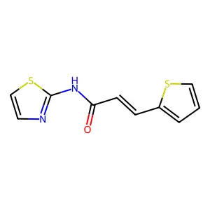 (2E)-N-(1,3-thiazol-2-yl)-3-(thiophen-2-yl)prop-2-enamide structure