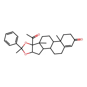 (16alpha)-16,17-((1-Phenylethylidene)bis(oxy))pregn-4-ene-3,20-dione structure