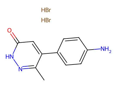 3(2H)-Pyridazinone, 5-(p-aminophenyl)-6-methyl-, dihydrobromide structure
