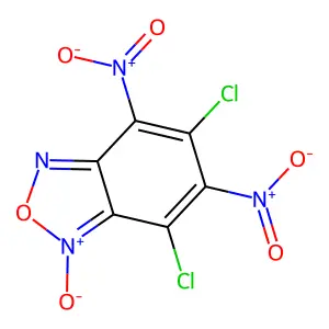 2,1,3-Benzoxadiazole, 4,6-dichloro-5,7-dinitro-, 3-oxide structure