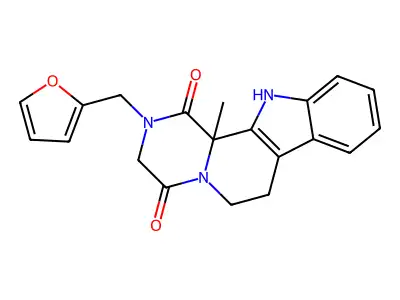 2-(furan-2-ylmethyl)-12b-methyl-2,3,6,7,12,12b-hexahydropyrazino[1',2':1,2]pyrido[3,4-b]indole-1,4-dione structure