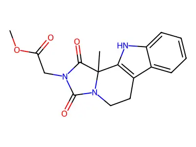 methyl (11b-methyl-1,3-dioxo-5,6,11,11b-tetrahydro-1H-imidazo[1',5':1,2]pyrido[3,4-b]indol-2(3H)-yl)acetate structure