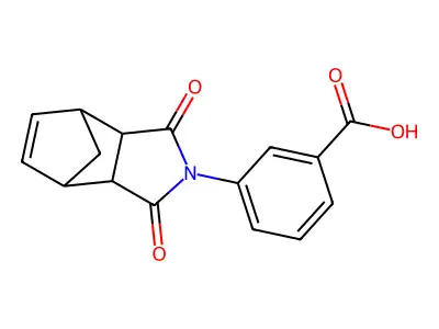 3-(1,3-dioxo-1,3,3a,4,7,7a-hexahydro-2H-4,7-methanoisoindol-2-yl)benzoic acid structure