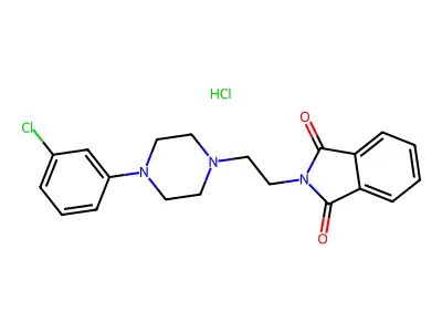 1H-Isoindole-1,3(2H)-dione, 2-(2-(4-(3-chlorophenyl)-1-piperazinyl)ethyl)-, hydrochloride structure