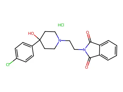 1H-Isoindole-1,3(2H)-dione, 2-(2-(4-(4-chlorophenyl)-4-hydroxy-1-piperidinyl)ethyl)-, hydrochloride structure