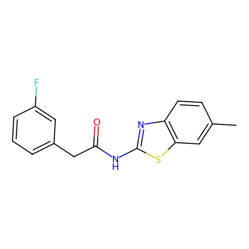 2-(3-fluorophenyl)-N-(6-methyl-1,3-benzothiazol-2-yl)acetamide structure