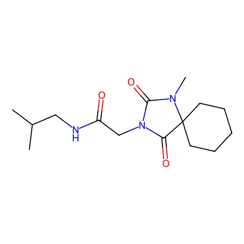 N-isobutyl-2-(1-methyl-2,4-dioxo-1,3-diazaspiro[4.5]decan-3-yl)acetamide structure