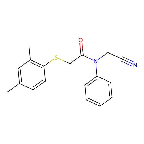 N-(cyanomethyl)-2-[(2,4-dimethylphenyl)sulfanyl]-N-phenylacetamide structure