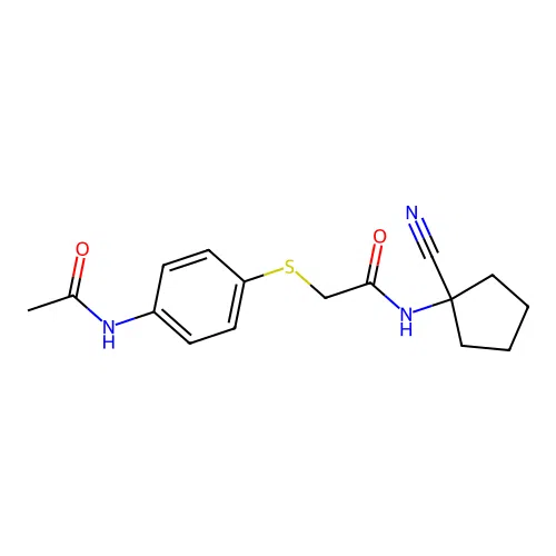 N-(1-cyanocyclopentyl)-2-[(4-acetamidophenyl)sulfanyl]acetamide structure