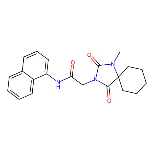 2-(1-methyl-2,4-dioxo-1,3-diazaspiro[4.5]decan-3-yl)-N-(naphthalen-1-yl)acetamide structure