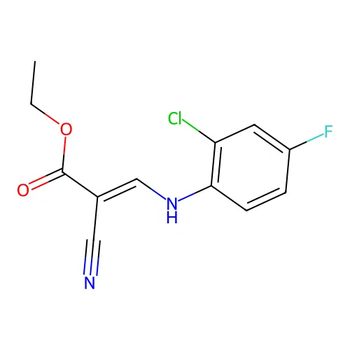 Ethyl 3-[(2-chloro-4-fluorophenyl)amino]-2-cyanoprop-2-enoate structure