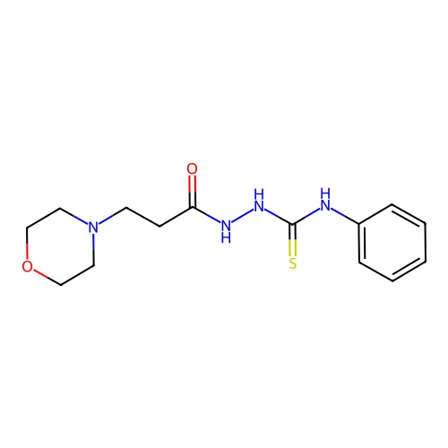 2-[3-(4-morpholinyl)propanoyl]-N-phenylhydrazinecarbothioamide structure