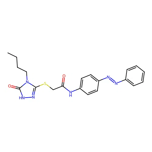 Acetamide, 2-[(4-butyl-4,5-dihydro-5-oxo-1H-1,2,4-triazol-3-yl)thio]-N-[4-(2-phenyldiazenyl)phenyl]- structure