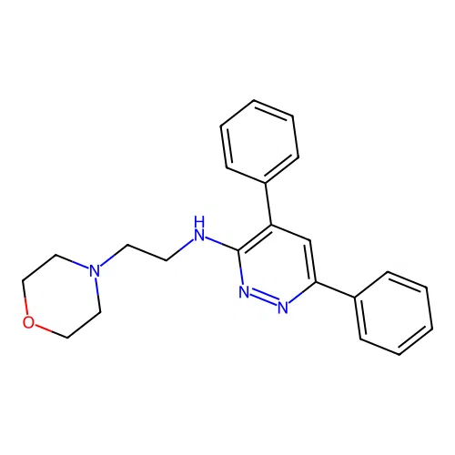 4-Morpholineethanamine, N-(4,6-diphenyl-3-pyridazinyl)- structure