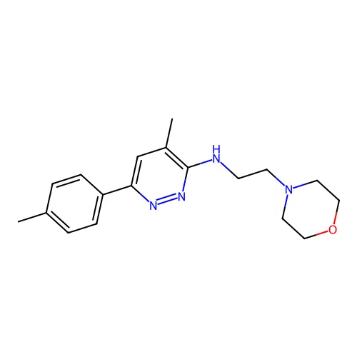 4-methyl-6-(4-methylphenyl)-N-(2-morpholin-4-ylethyl)pyridazin-3-amine structure