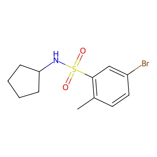 5-bromo-N-cyclopentyl-2-methylbenzenesulfonamide structure