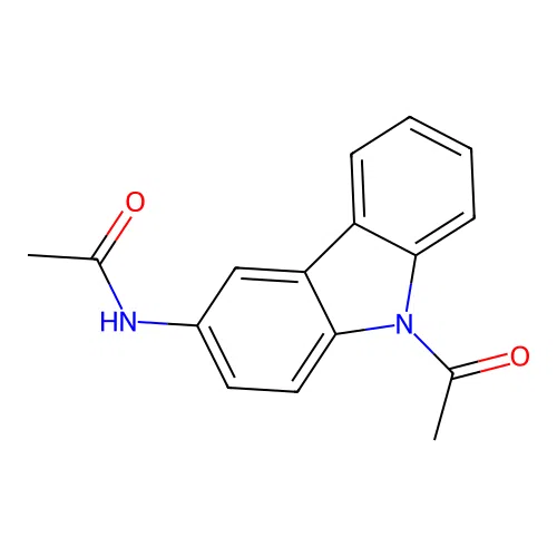 N-(9-acetylcarbazol-3-yl)acetamide structure