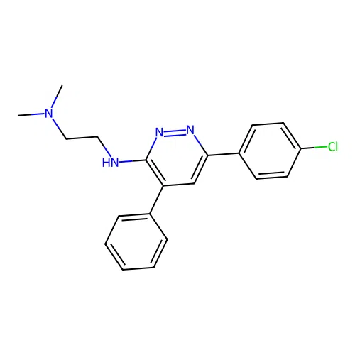 3-Pyridazinamine, 6-(4-chlorophenyl)-N-(2-(dimethylamino)ethyl)-4-phenyl- structure