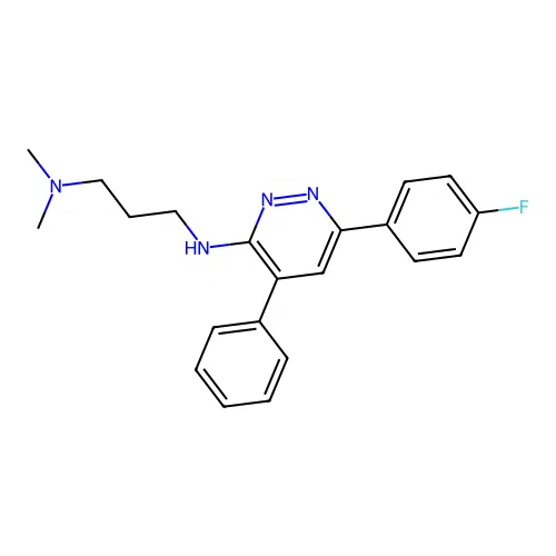 1,3-Propanediamine, N,N-dimethyl-N'-(6-(4-fluorophenyl)-4-phenyl-3-pyridazinyl)- structure