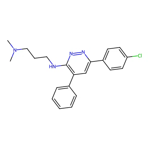 1,3-Propanediamine, N'-(6-(4-chlorophenyl)-4-phenyl-3-pyridazinyl)-N,N-dimethyl- structure