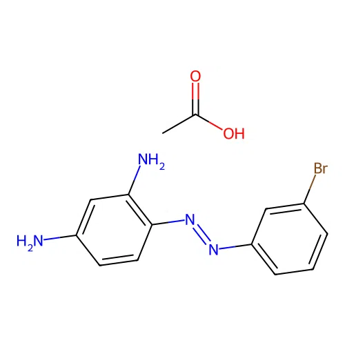 Acetic acid;4-[(3-bromophenyl)diazenyl]benzene-1,3-diamine structure