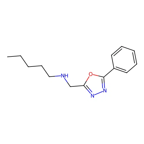 N-[(5-phenyl-1,3,4-oxadiazol-2-yl)methyl]pentan-1-amine structure