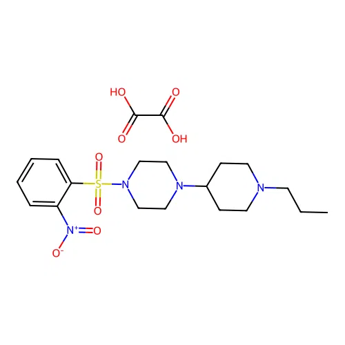 1-((2-Nitrophenyl)sulfonyl)-4-(1-propylpiperidin-4-yl)piperazine oxalate structure