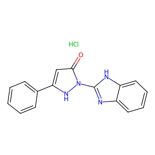 1-(1H-benzo[d]imidazol-2-yl)-3-phenyl-1H-pyrazol-5-ol hydrochloride structure